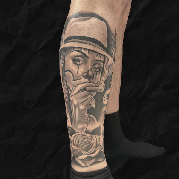 Realistic Black&Grey: Chicano Portrait