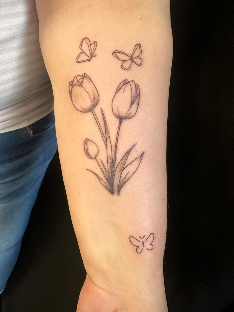 Fineline: Tulpen & Schmetterlinge