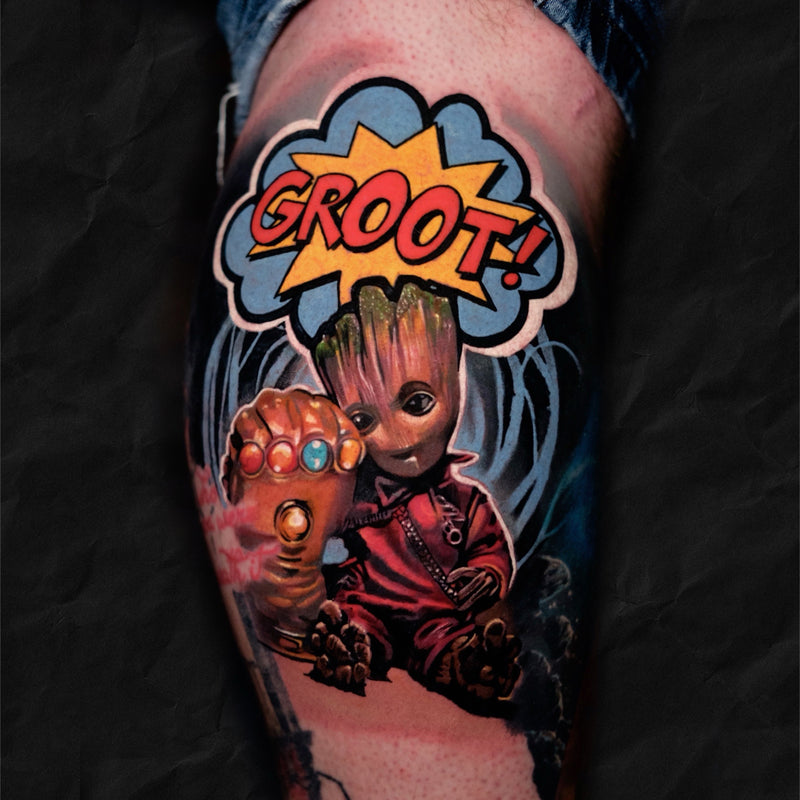 Realistic Comic: Groot mit Infinity Handschuh