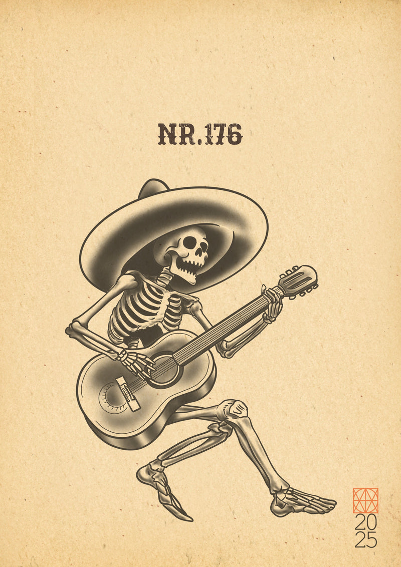 Wanna Do: Neotraditional "Skelett mit Gitarre"