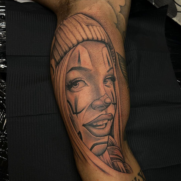 Realistic Portrait: Black&Grey Chicano