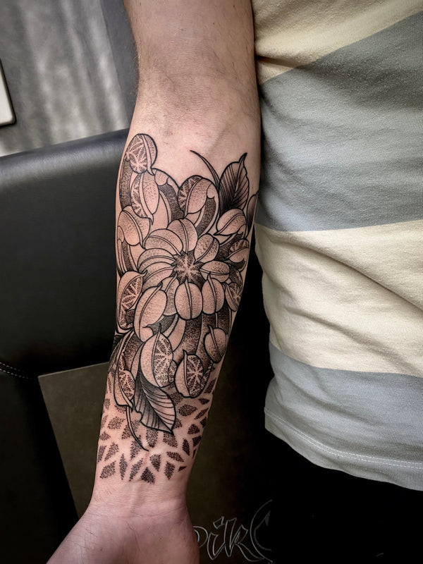 Dotwork: Japanische Blume