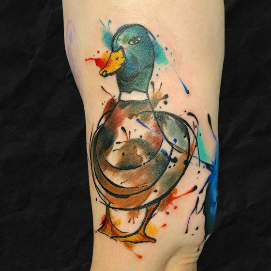 Watercolor Sketch Enten Tattoo vom Atelier Hannibal Tattoo Studio in Hürth