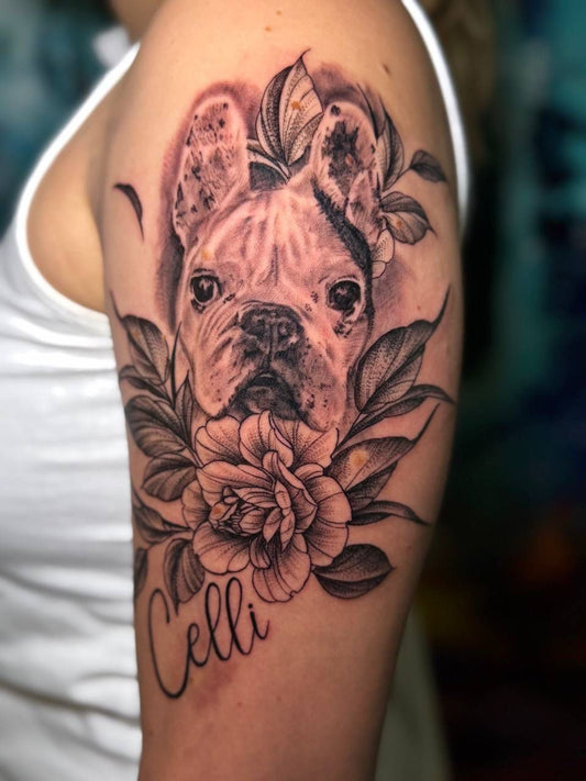 Portrait: Hunde Portrait mit Lettering