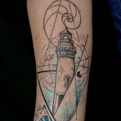 Watercolour/Fineline: Leuchtturm