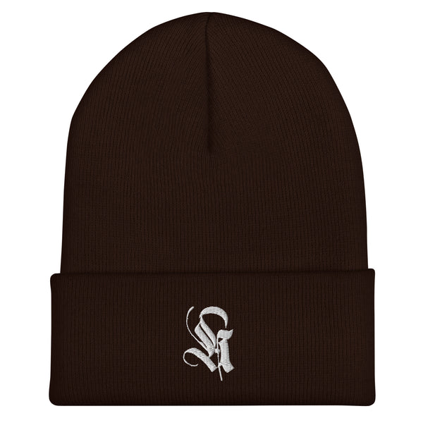 Umgeschlagene Beanie Atelier Hannibal Logo – Rückseite