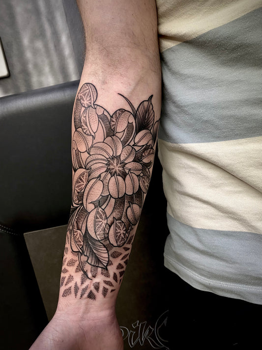 Dotwork: Japanische Blume
