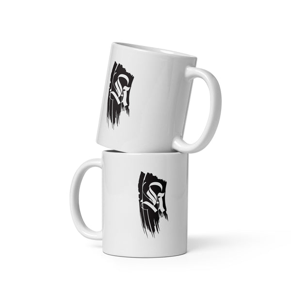 Weiße, glänzende Tasse